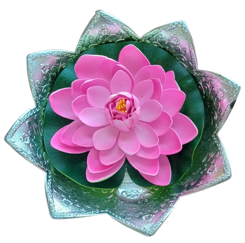 Floating Lotus with Decorative Lotus Plate